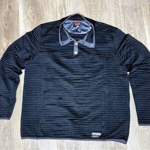 Gerry Men’s Black Textured Pullover Quarter Button Sweater Size XL